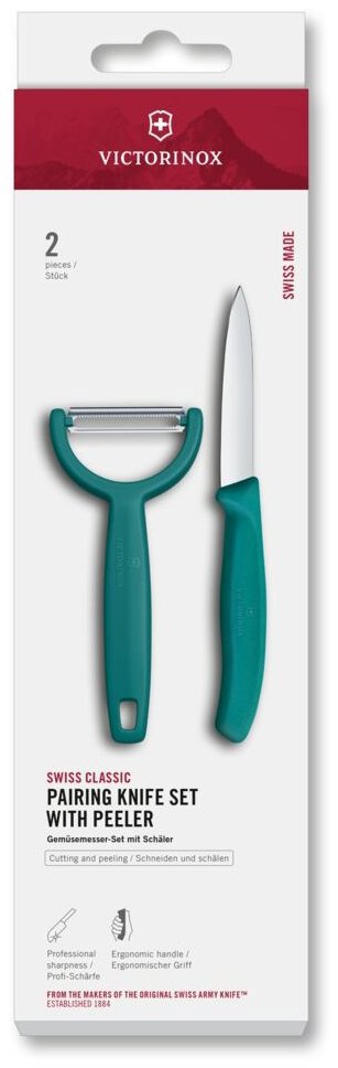 Victorinox Swiss Classic nůž na zeleninu a škrabka zelená