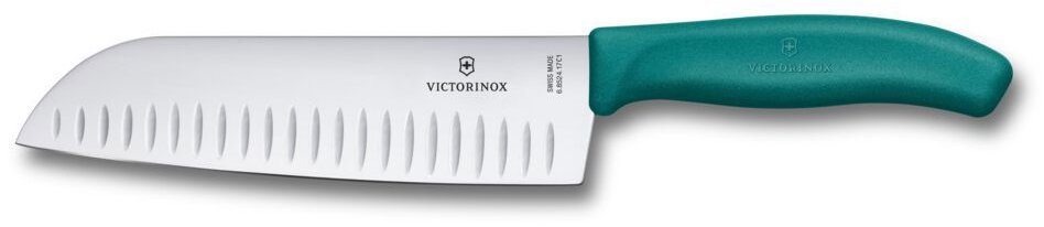 Victorinox Univerzální nůž santoku, 17 cm, straight, fluted, green, blister