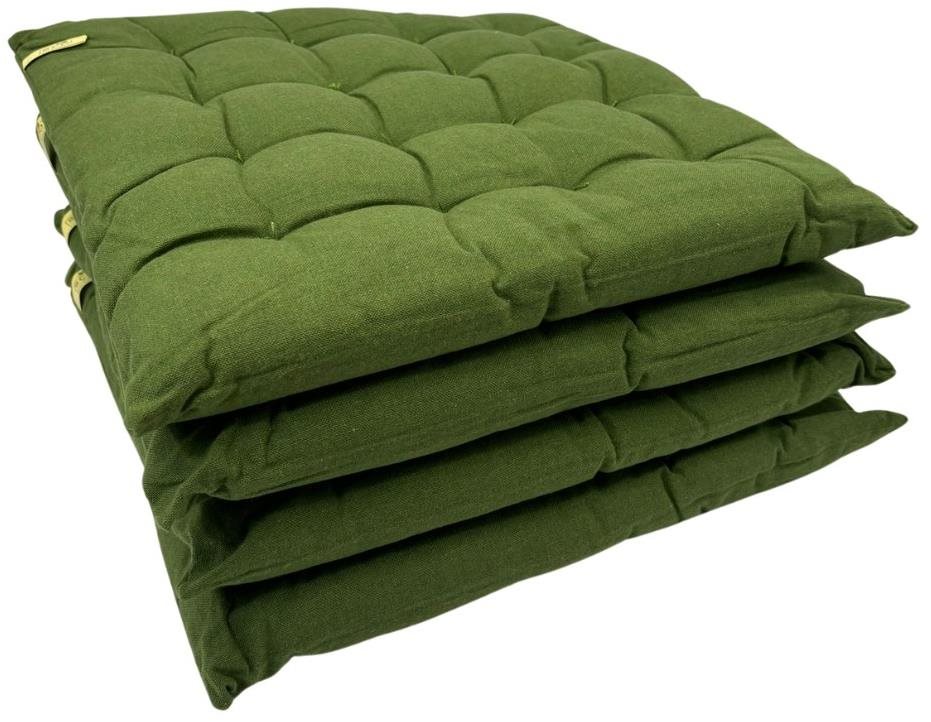 HOME ELEMENTS z recyklované bavlny, 40 × 40 cm, set 4 ks, green, pratelný
