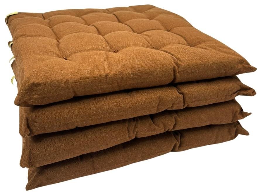 HOME ELEMENTS z recyklované bavlny, 40 × 40 cm, set 4 ks, brown, pratelný