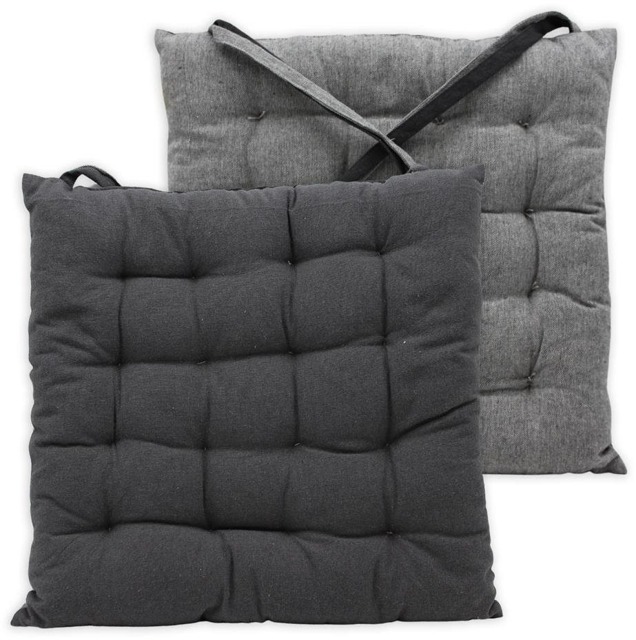 HOME ELEMENTS Podsedák z recyklované bavlny, 40 × 40, tmavě a světle šedý 1 ks