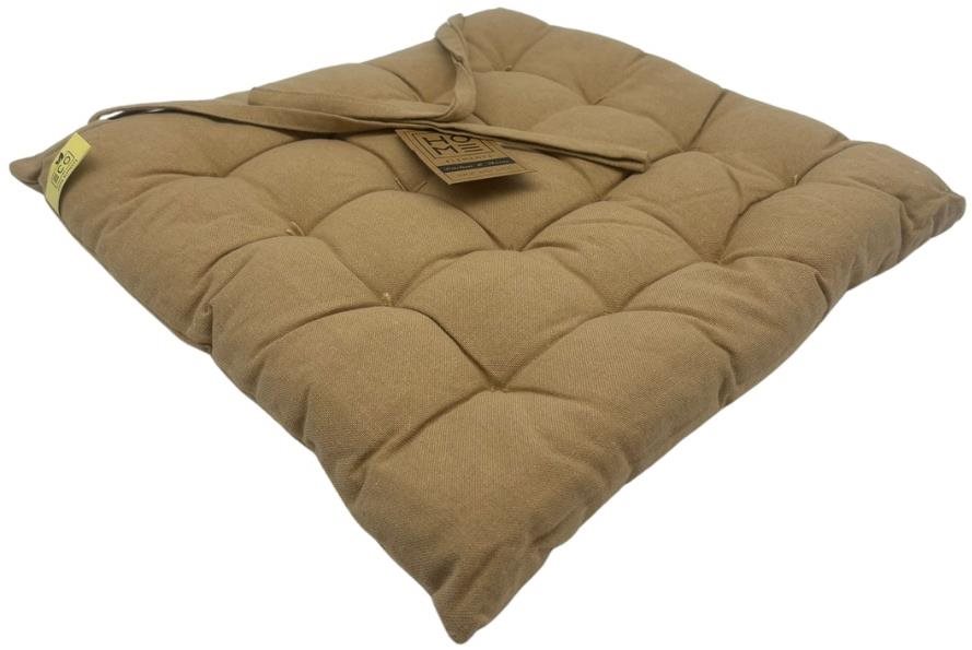 HOME ELEMENTS Podsedák prošívaný 40 × 40, pratelný, béžový 1 ks