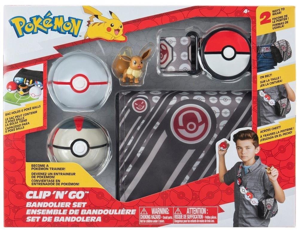 Pokemon sada Clip 'N' Go Trenérský set Poké Ball Dive Ball and Eevee