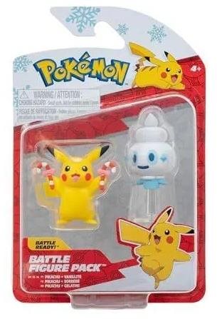 Bitevní figurky Pokémon 2-pack, prázdninová edice, Pikachu a Vanillite