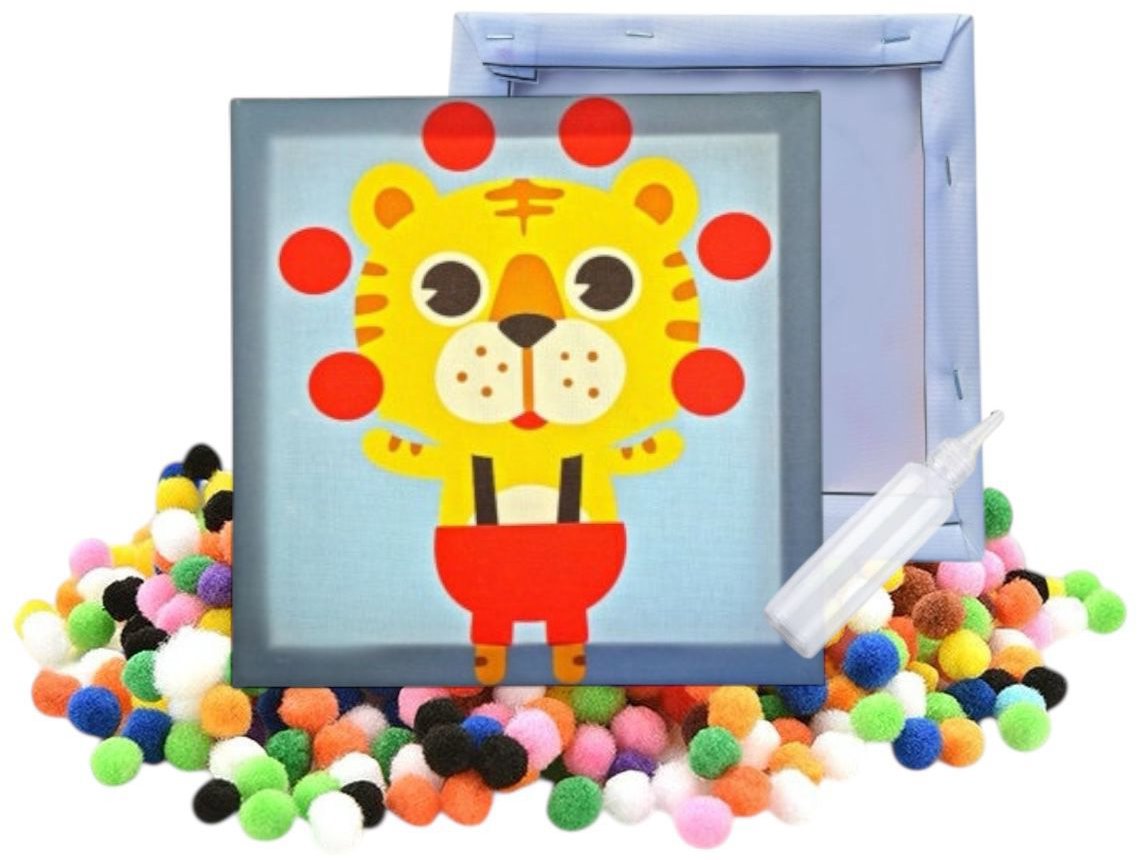 Pom Pom bambulkový obrázek Tygr