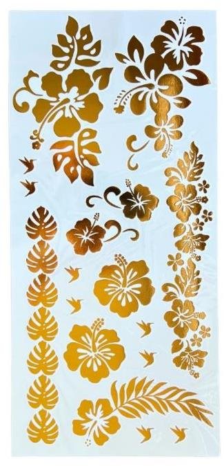 Guirca Tetování - tetovačky květiny - listy - festival - 17 ks - 14 × 30 cm