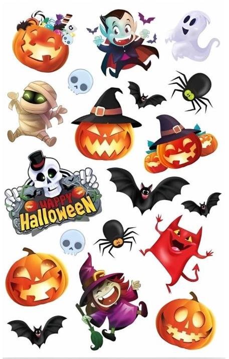 Guirca Dočasné tetování dětské Happy Halloween 19 ks