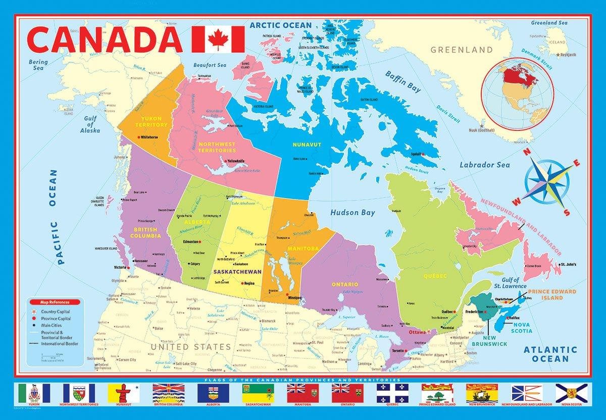 Eurographics Puzzle Mapa Kanady 200 dílků