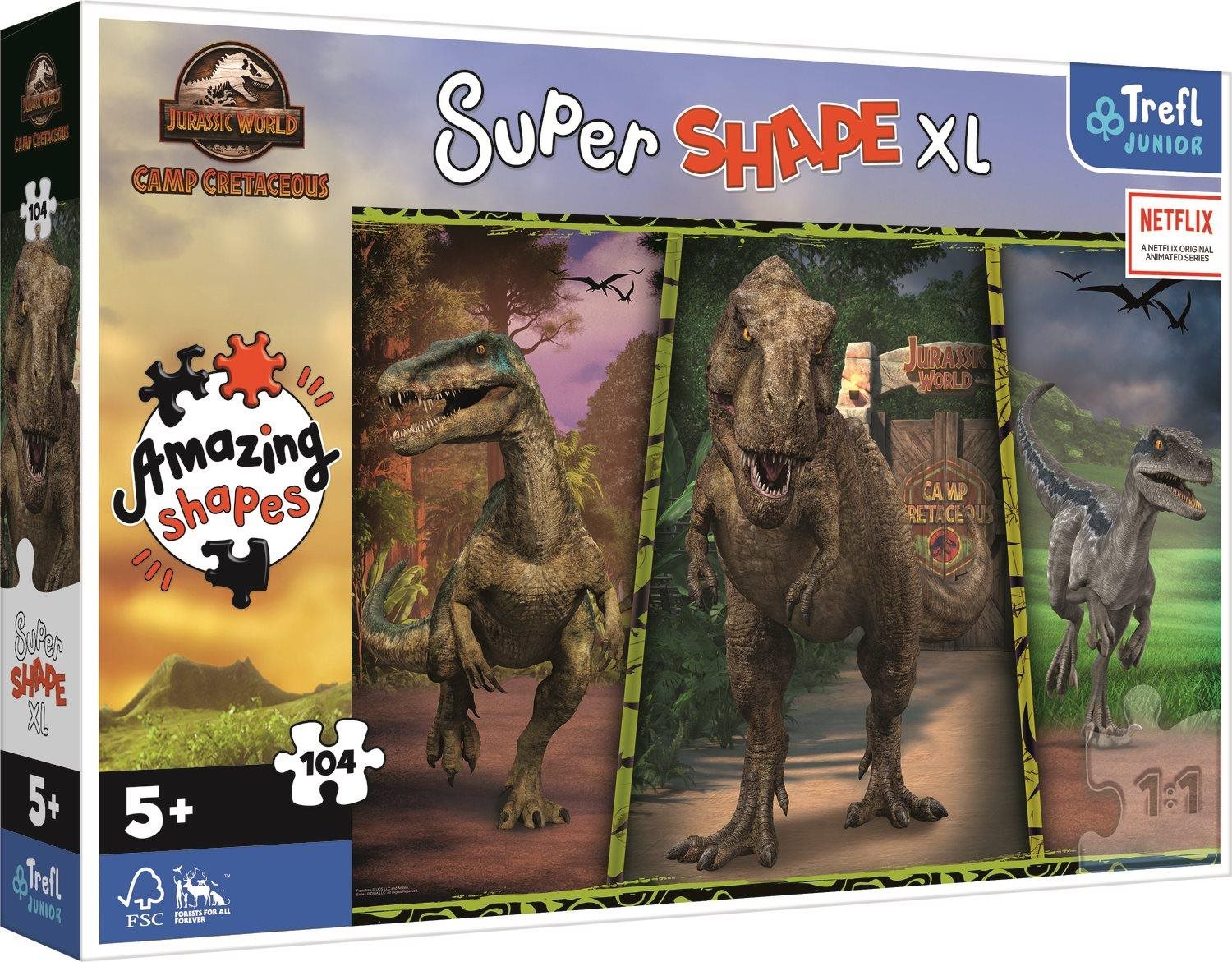 Trefl Puzzle Super Shape XL Jurský svět: Křídový kemp 104 dílků