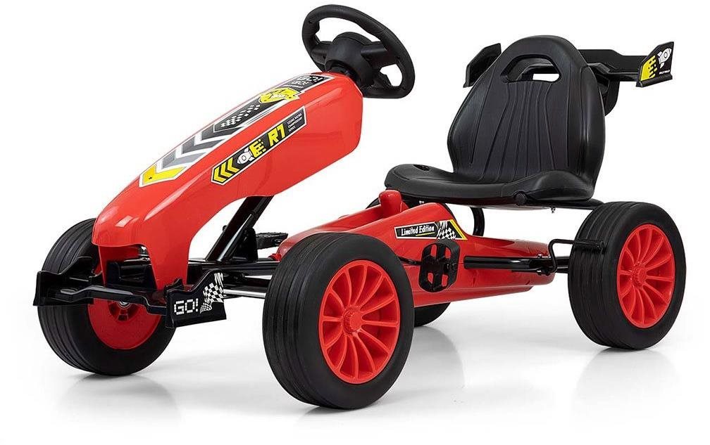 Milly Mally Dětská šlapací motokára Go-kart Rocket červená