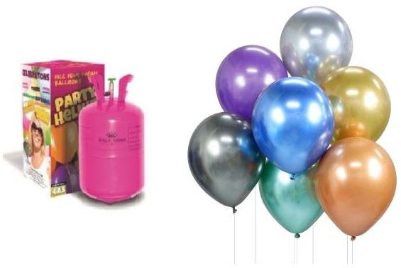Kingofbal Helium a sada latex. Balónků, chrom. mix barev, 7 ks, 30 cm