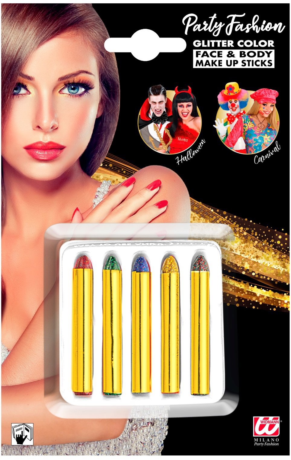 WIDMANN Tužky na obličej glitrové barvy 11 ml