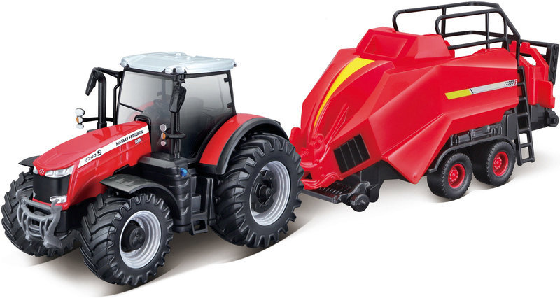 Bburago Massey Ferguson 8740S s lisem na balíky 1:50