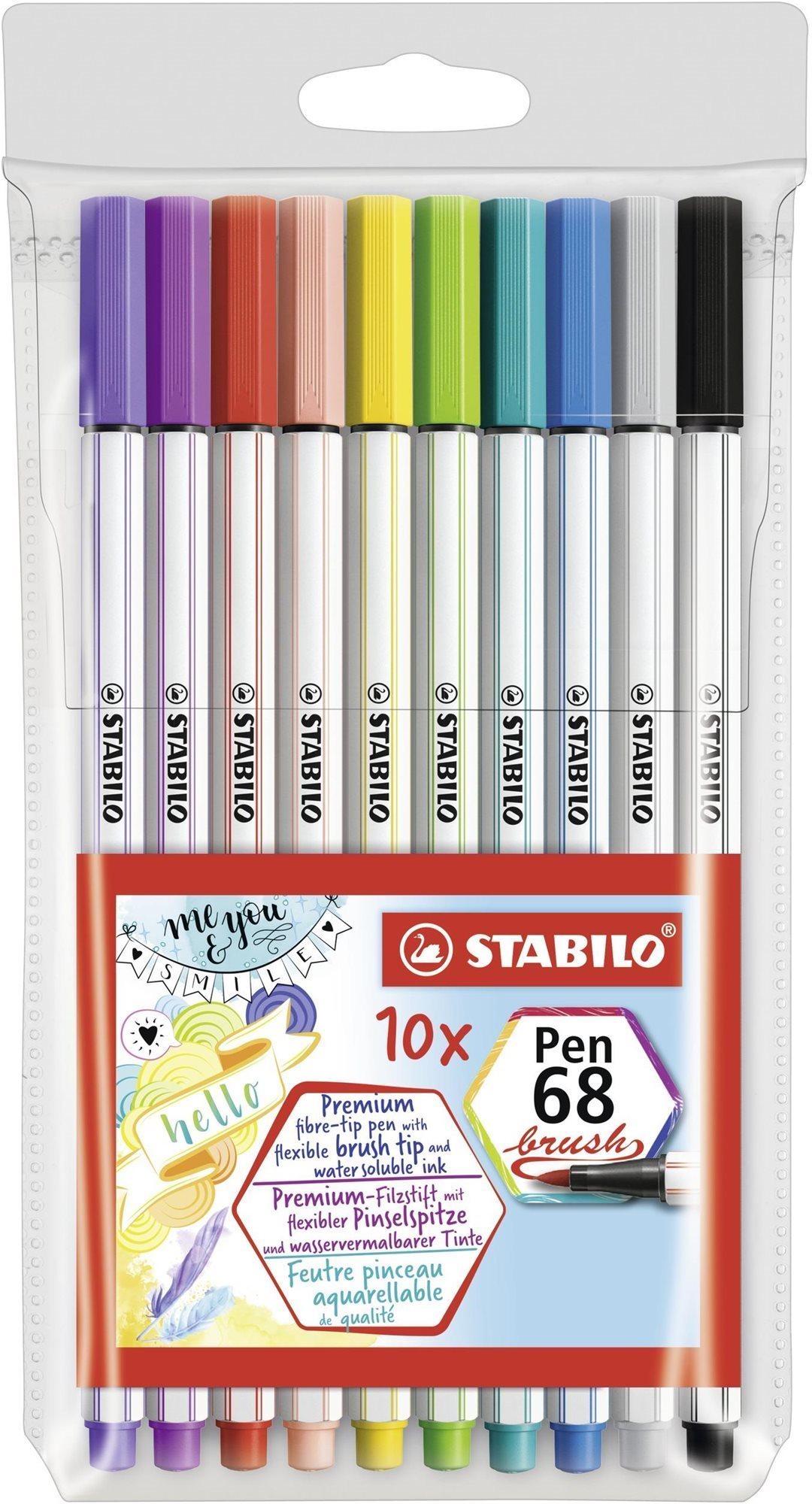 STABILO Pen 68 brush pouzdro 10 barev