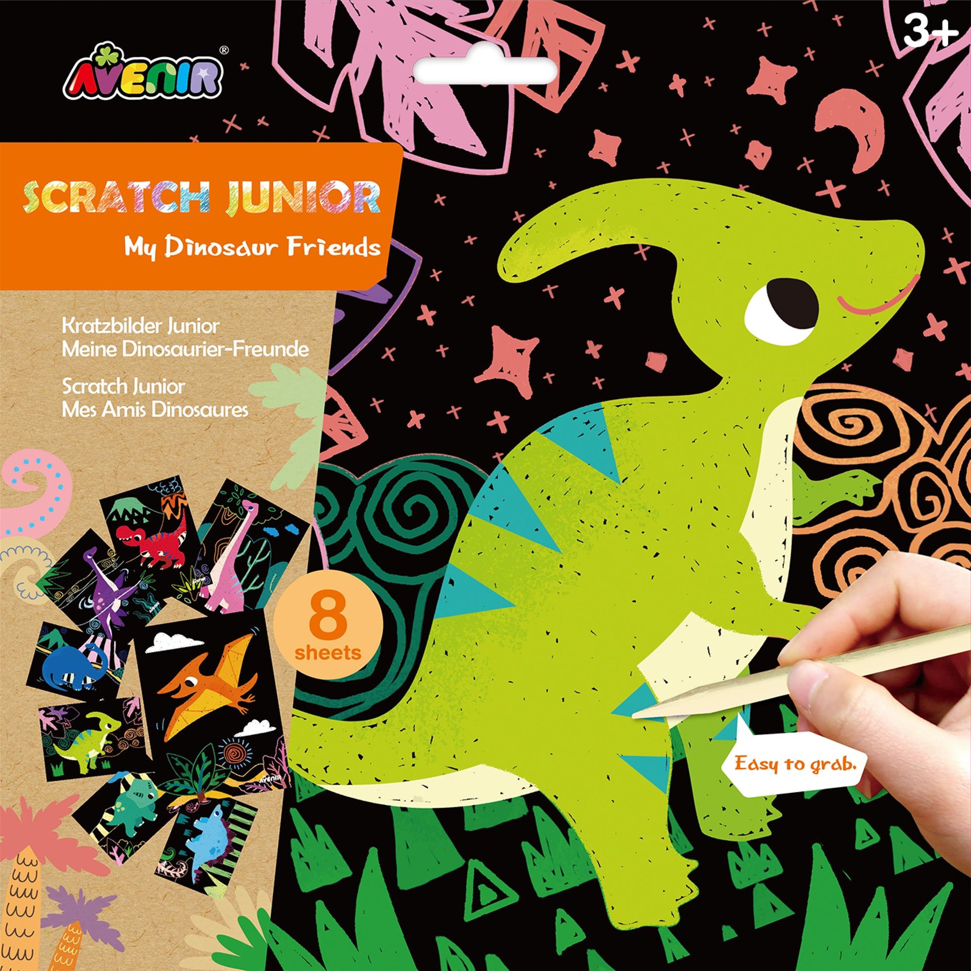 Škrabací obrázky 8 ks - dinosaur