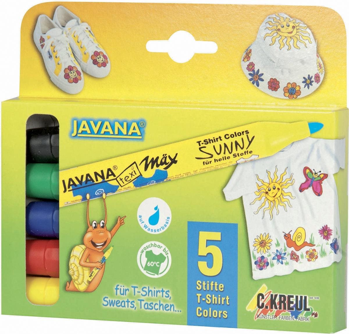 KREUL Javana Texi Max Medium sada na textil 2 - 4 mm, 5 barev