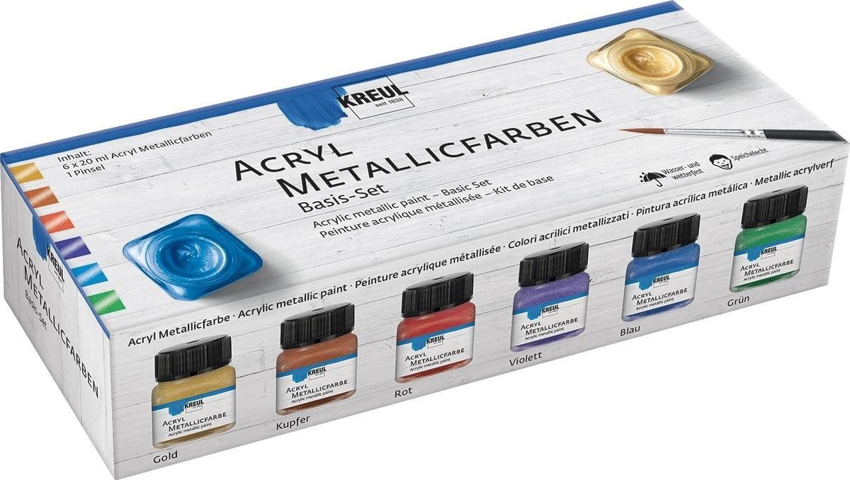KREUL Sada akrylových barev metalické 6 x 20 ml