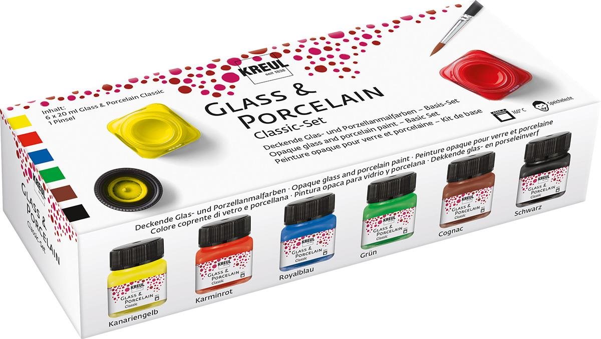 KREUL Classic Sada barev na sklo a porcelán, 6 x 20 ml