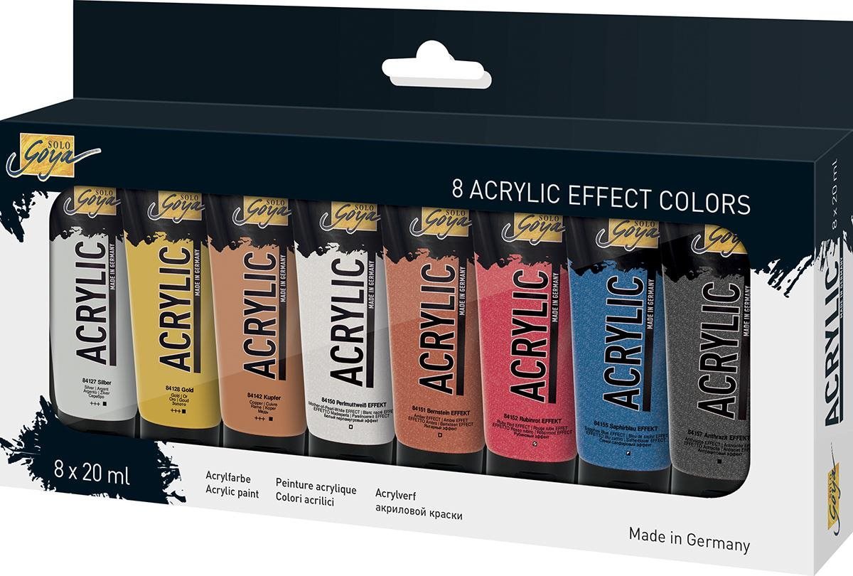 KREUL Solo goya Sada akrylových barev, metalické, 8 barev, 20 ml v tubě