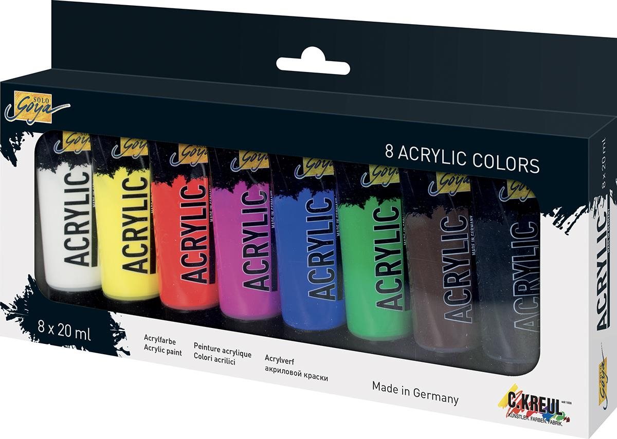 KREUL Solo goya Sada akrylových barev, 8 barev, 20 ml v tubě