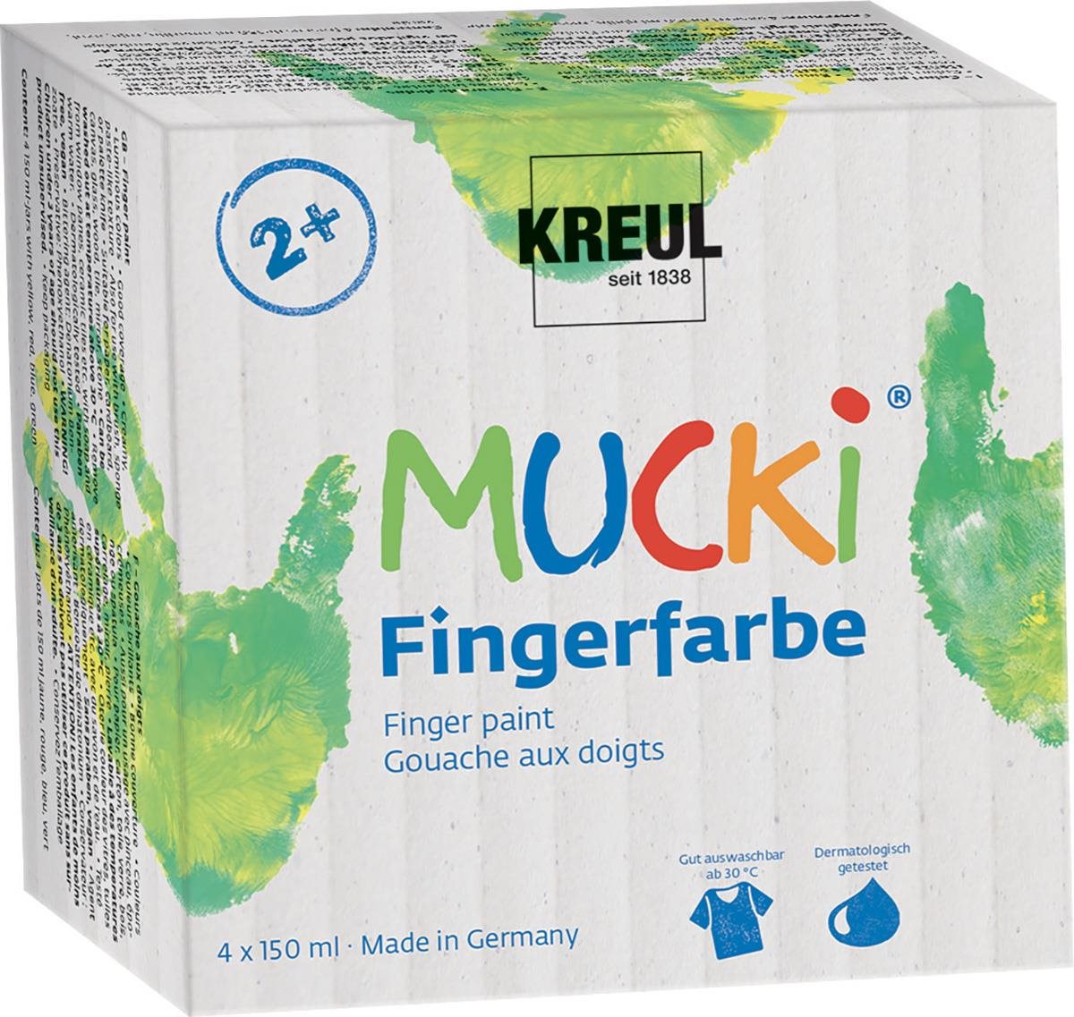 KREUL Mucki Sada prstových barev, 4 barvy