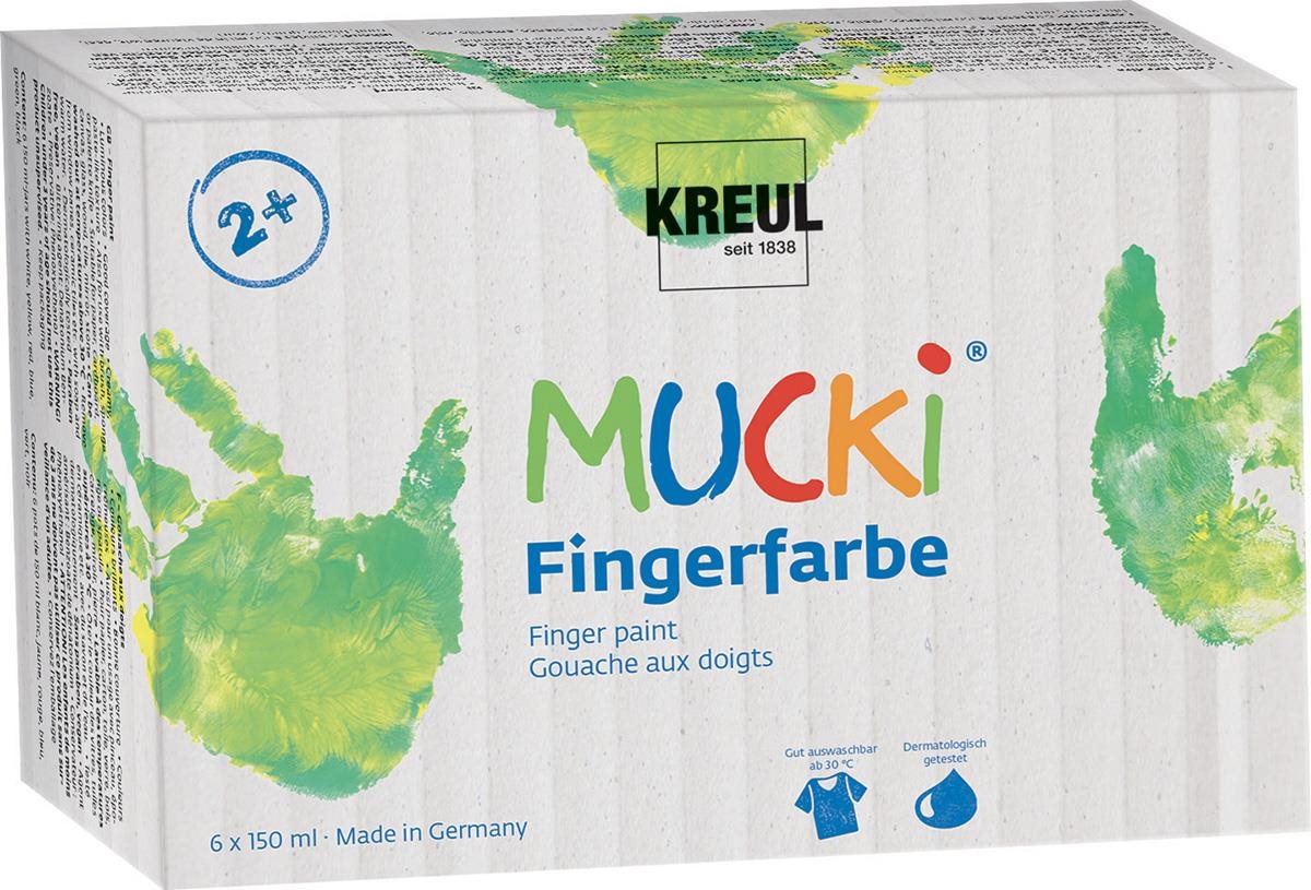 KREUL Mucki Sada prstových barev, 6 barev