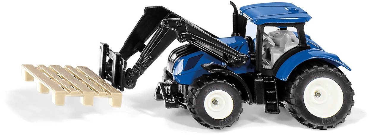 Siku Blister - traktor New Holland s paletovými vidlemi a paletou