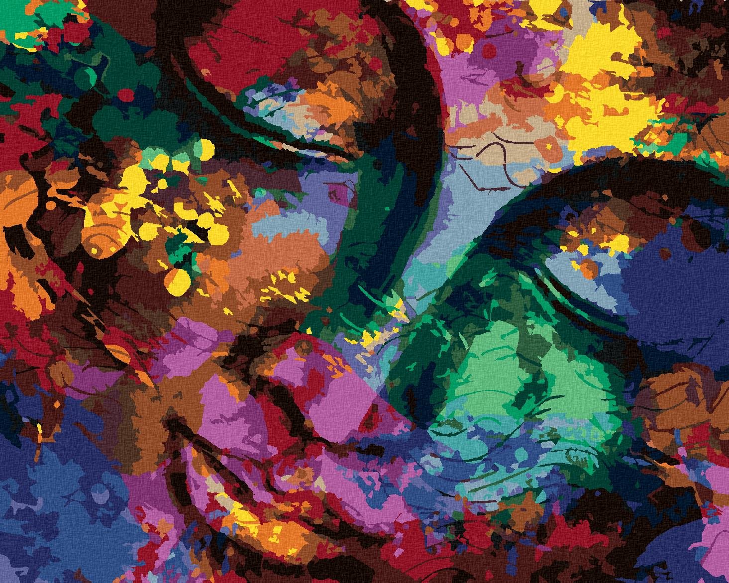 Malování podle čísel - Abstraktní buddha, 80x100 cm, bez rámu a bez vypnutí plátna