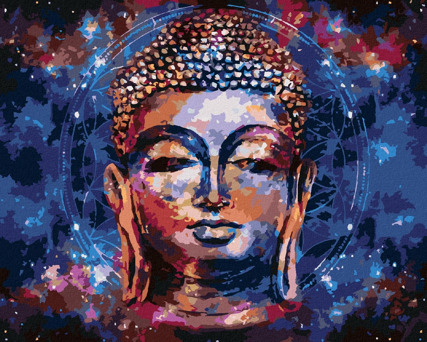Malování podle čísel - Hvězdný buddha II, 40x50 cm, bez rámu a bez vypnutí plátna