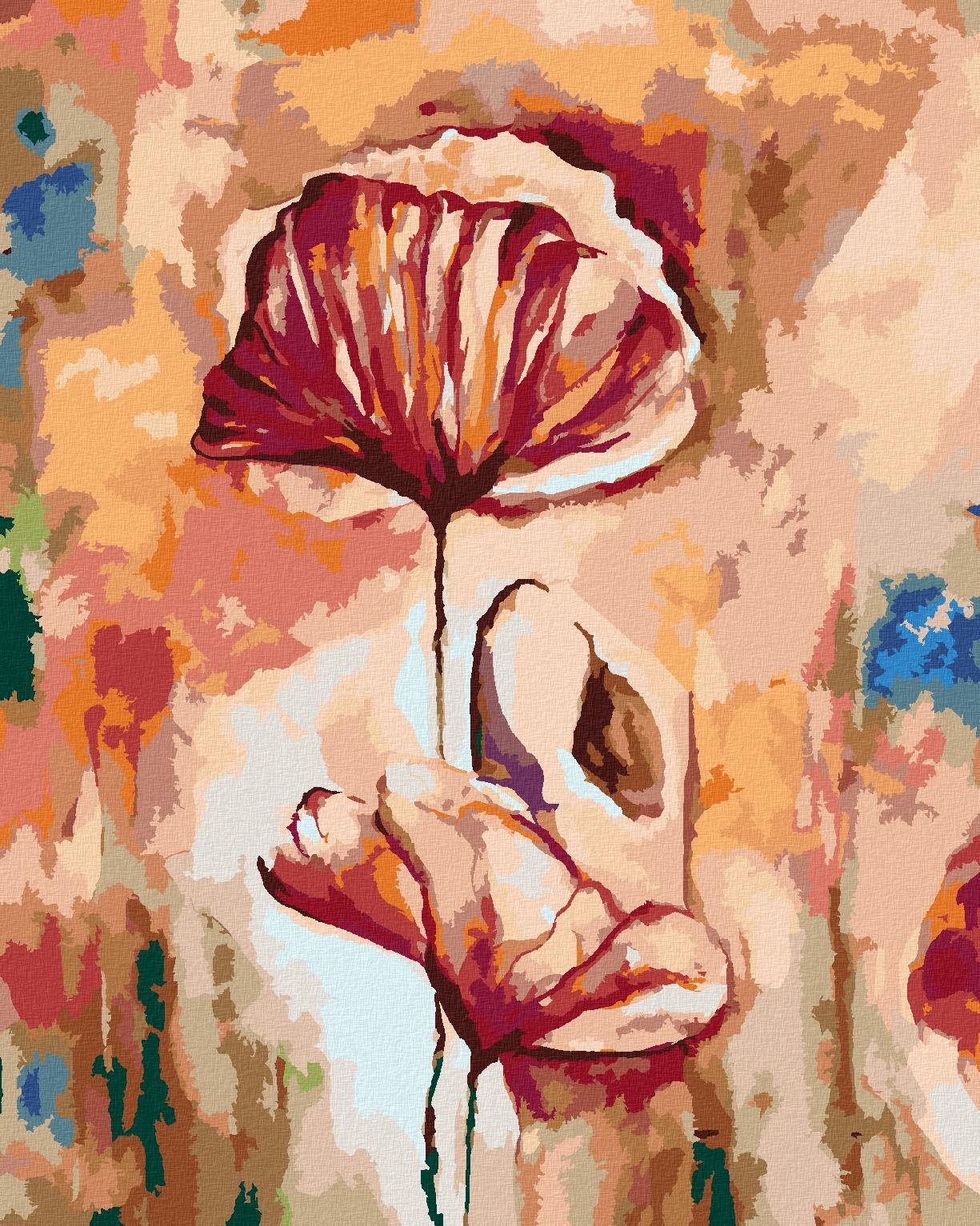 Malování podle čísel - Kvetoucí vlčí mák, 80x100 cm, bez rámu a bez vypnutí plátna