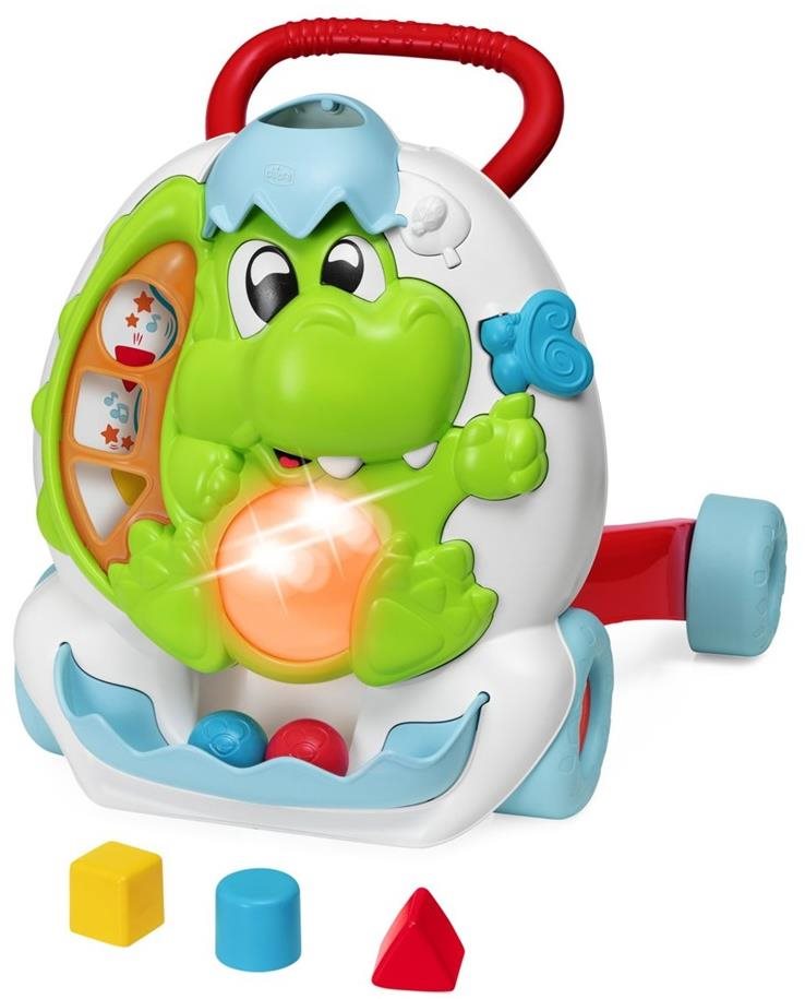 CHICCO Chodítko s aktivitami a zvukem 2v1 Dino 9m+