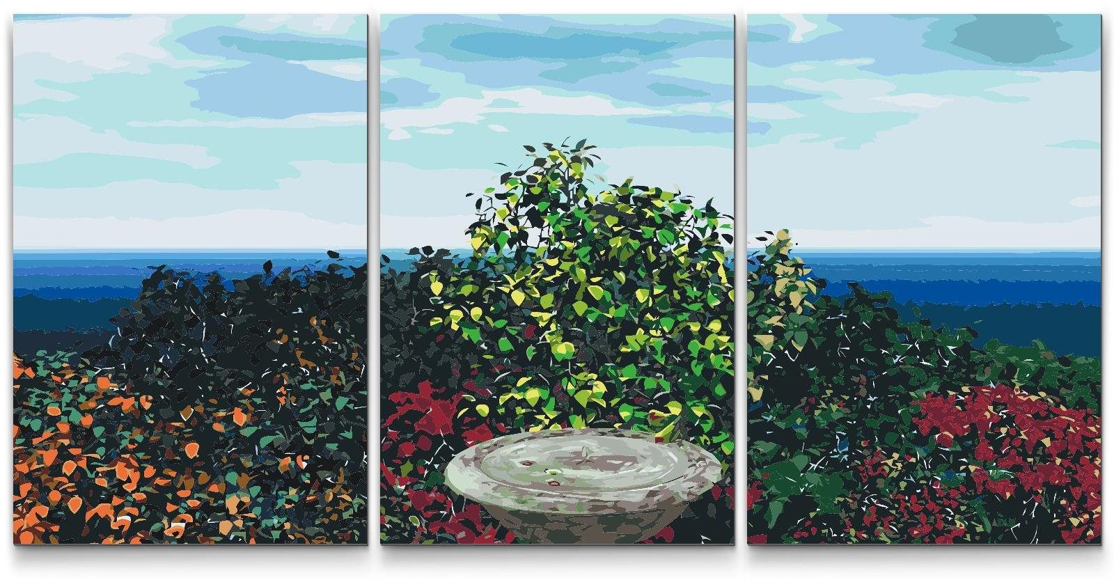 Painting Queens Malování podle čísel - Barevná zahrádka (sada 3 ks), 80 × 120 cm, bez rámu