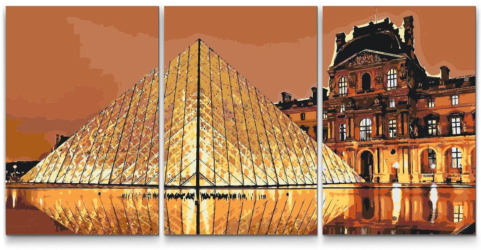 Painting Queens Malování podle čísel - Louvre (sada 3 ks), 40 × 60 cm, bez rámu
