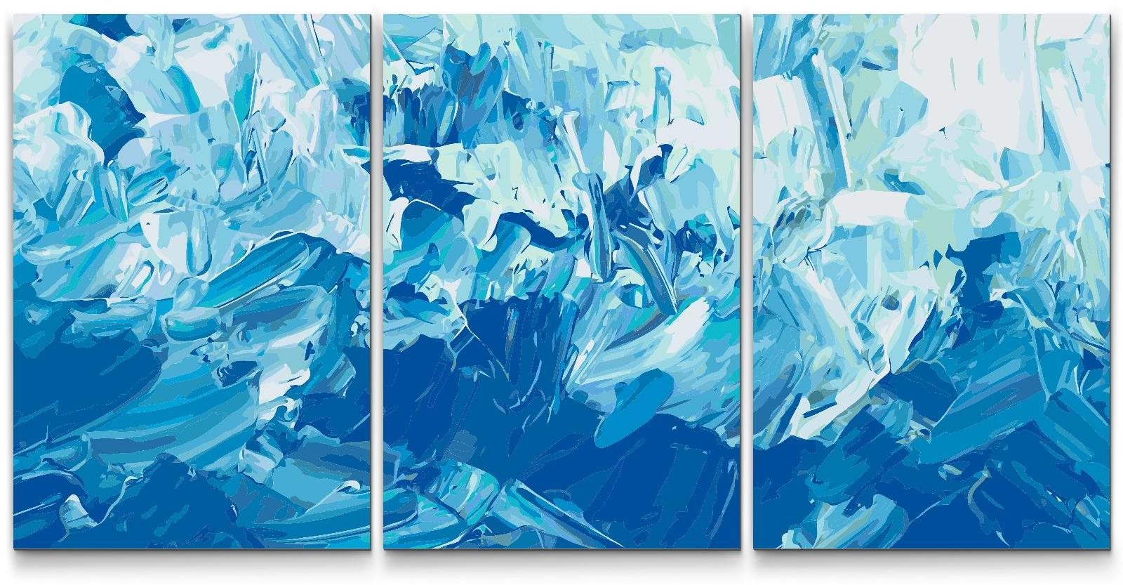 Painting Queens Malování podle čísel - Ledové krystaly (sada 3 ks), 80 × 120 cm, bez rámu