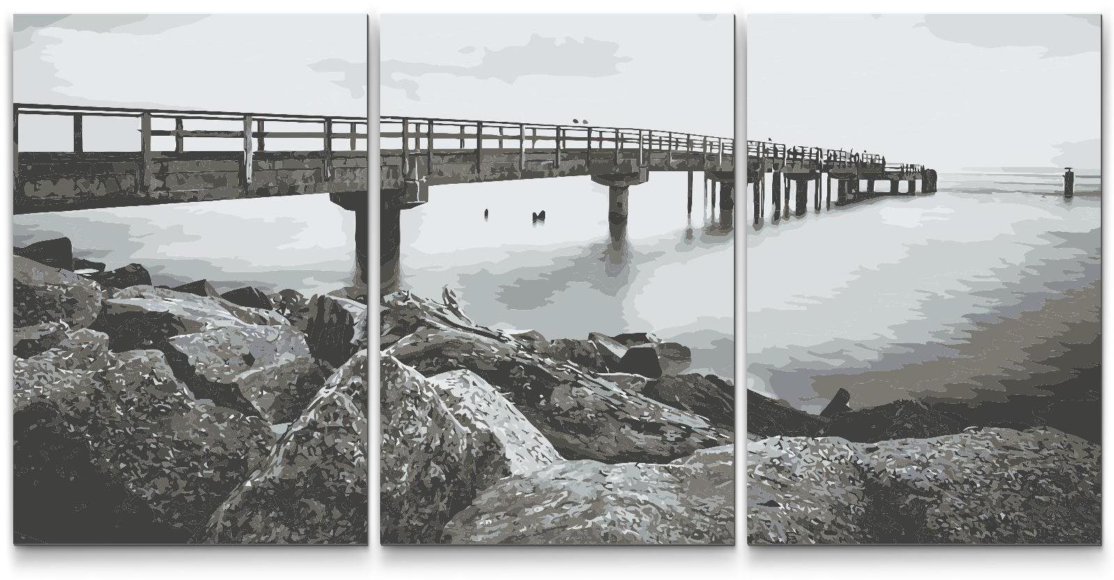Painting Queens Malování podle čísel - Baltské moře (sada 3 ks), 80 × 120 cm, bez rámu