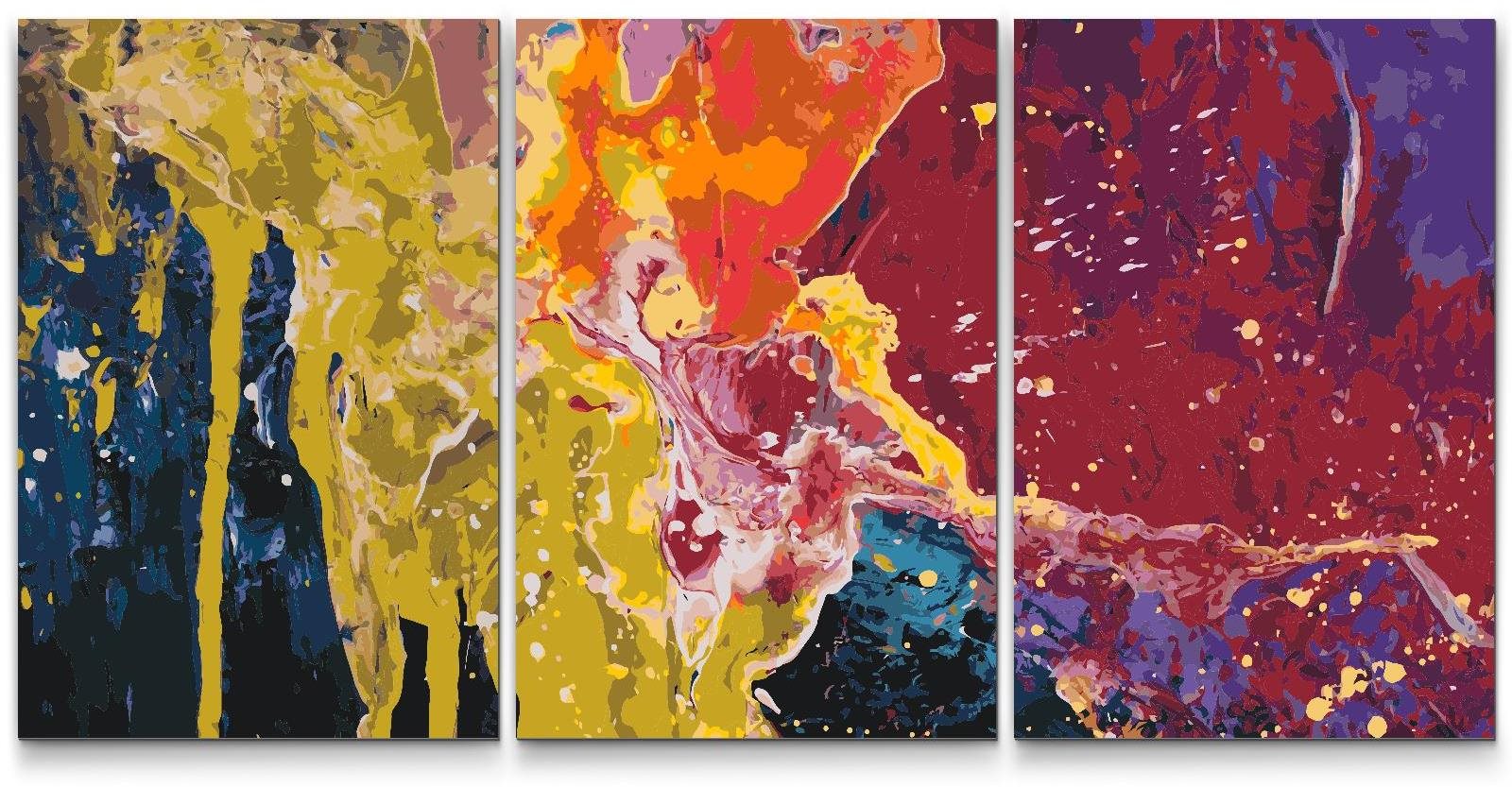 Painting Queens Malování podle čísel - Barevná textura (sada 3 ks), 60 × 80 cm, bez rámu