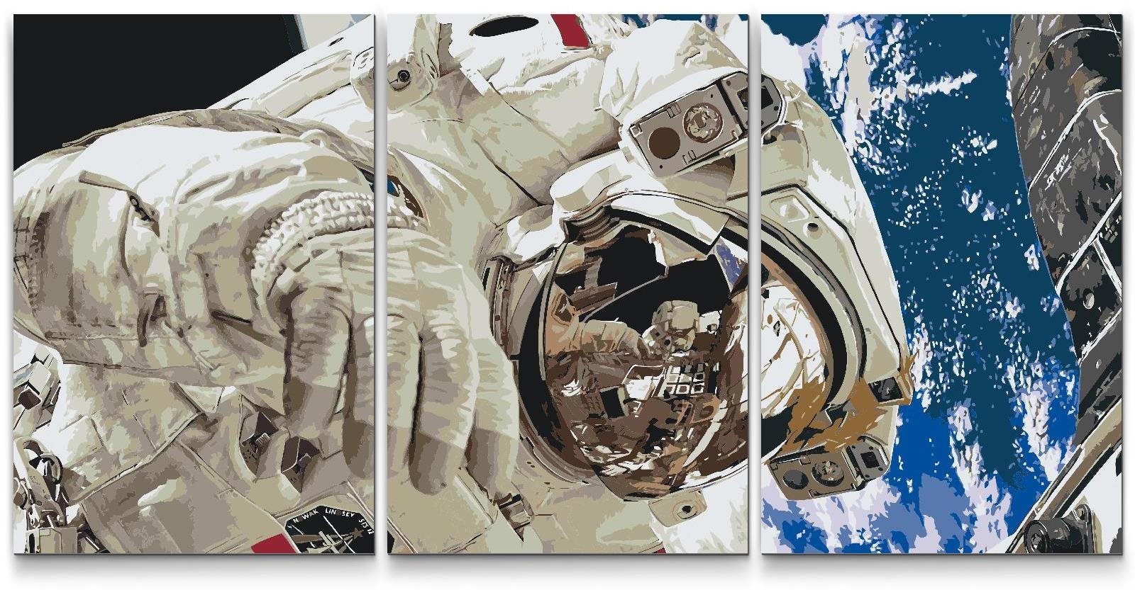 Painting Queens Malování podle čísel - Astronaut (sada 3 ks), 40 × 60 cm, na rámu