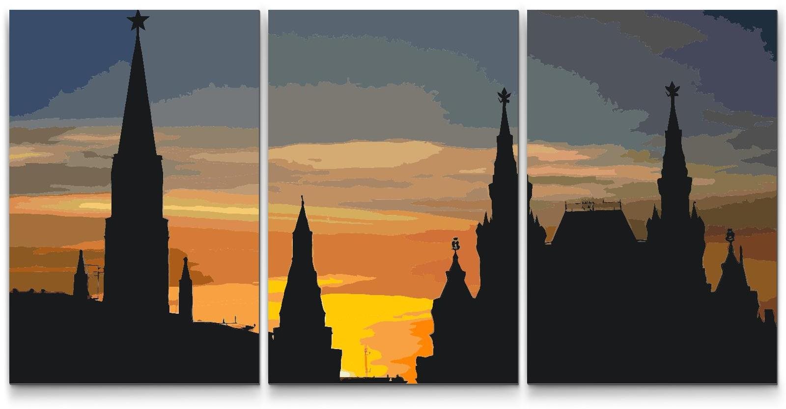 Painting Queens Malování podle čísel - Zapadající slunce (sada 3 ks), 60 × 80 cm, na rámu
