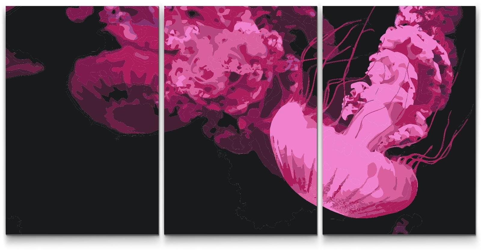 Painting Queens Malování podle čísel - Růžová medúza (sada 3 ks), 40 × 60 cm, na rámu