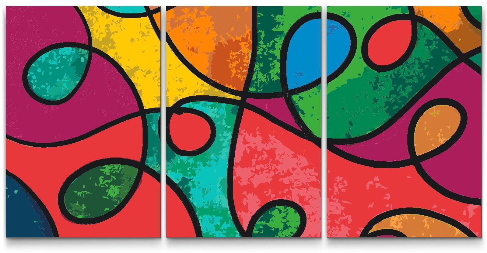 Painting Queens Malování podle čísel - Barevná textura 4 (sada 3 ks), 80 × 120 cm, bez rámu