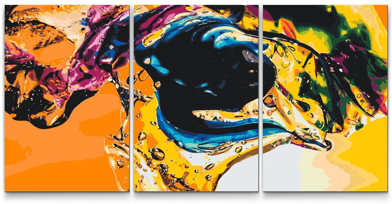 Painting Queens Malování podle čísel - Barevná textura 2 (sada 3 ks), 80 × 120 cm, bez rámu