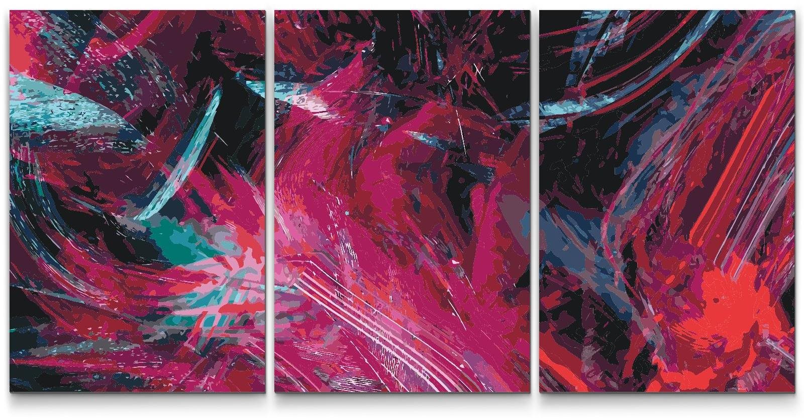 Painting Queens Malování podle čísel - Abstraktní pozadí (sada 3 ks), 40 × 60 cm, bez rámu