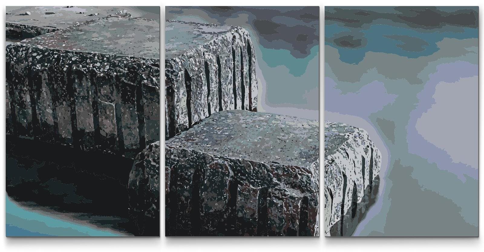 Painting Queens Malování podle čísel - Kamenný val (sada 3 ks), 40 × 60 cm, na rámu