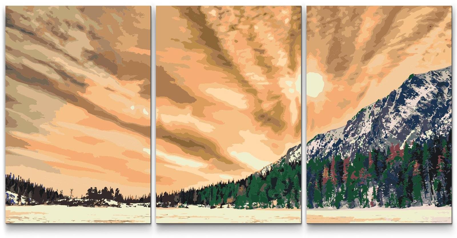 Painting Queens Malování podle čísel - Vysoké Tatry (sada 3 ks), 30 × 40 cm, na rámu