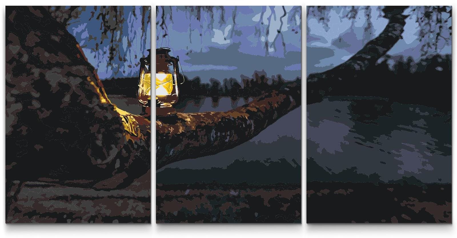 Painting Queens Malování podle čísel - Noční procházka (sada 3 ks), 80 × 120 cm, bez rámu