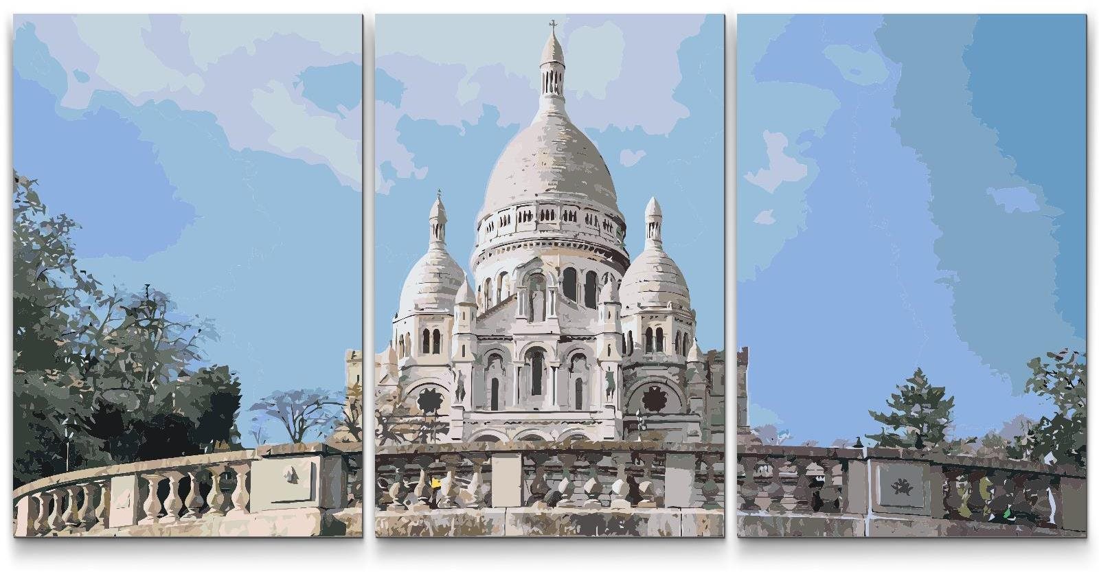 Painting Queens Malování podle čísel - Sacre Coeur (sada 3 ks), 60 × 80 cm, na rámu