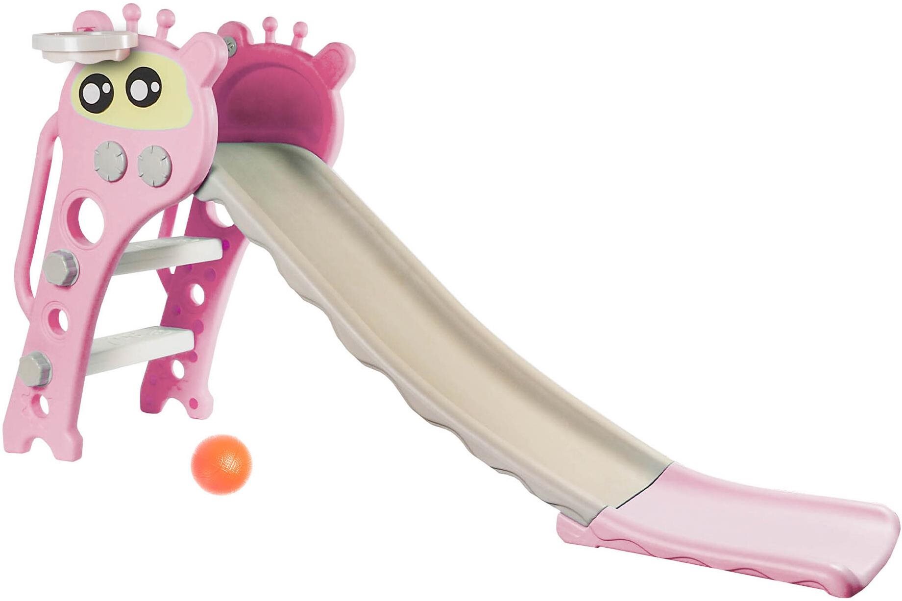 Aga4Kids Skluzavka s madlem 120 cm DS3702 Růžová