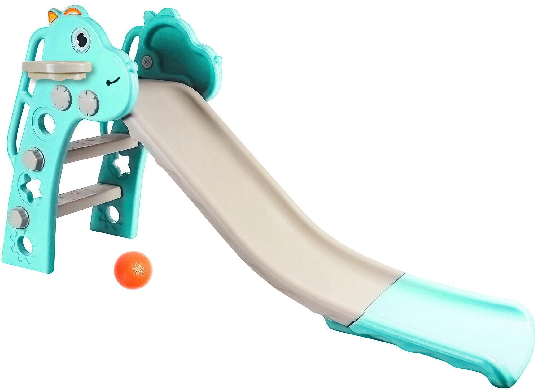 Aga4Kids Skluzavka s madlem 130 cm DS3701 Světle modrá