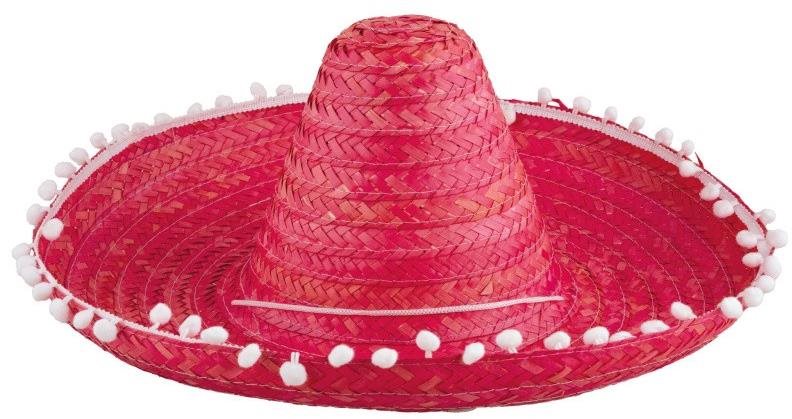 Funny Fashion Mexické sombrero, červené, 50 cm