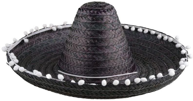 Funny Fashion Mexické sombrero, černé, 50 cm